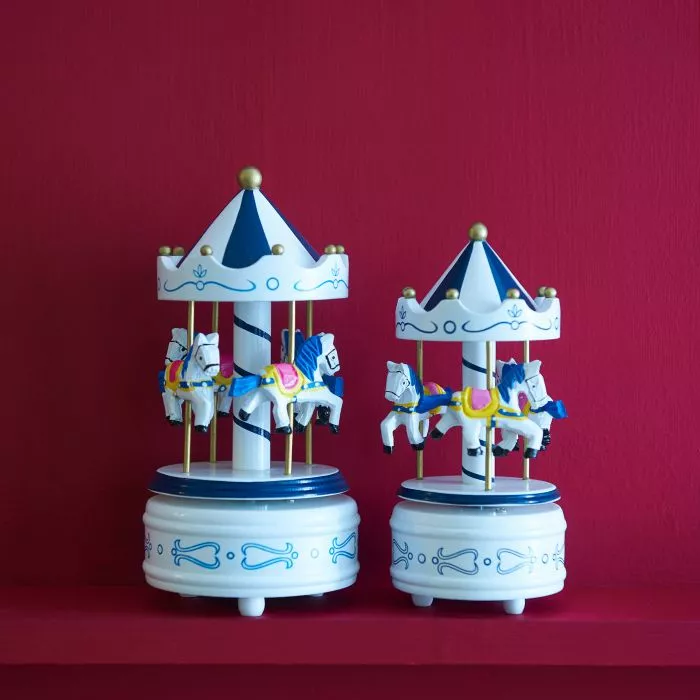 Blue And White Carousels 