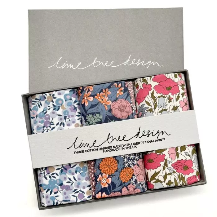 Lavender Hill Mob Set of 3 Liberty Print Cotton Handkerchiefs